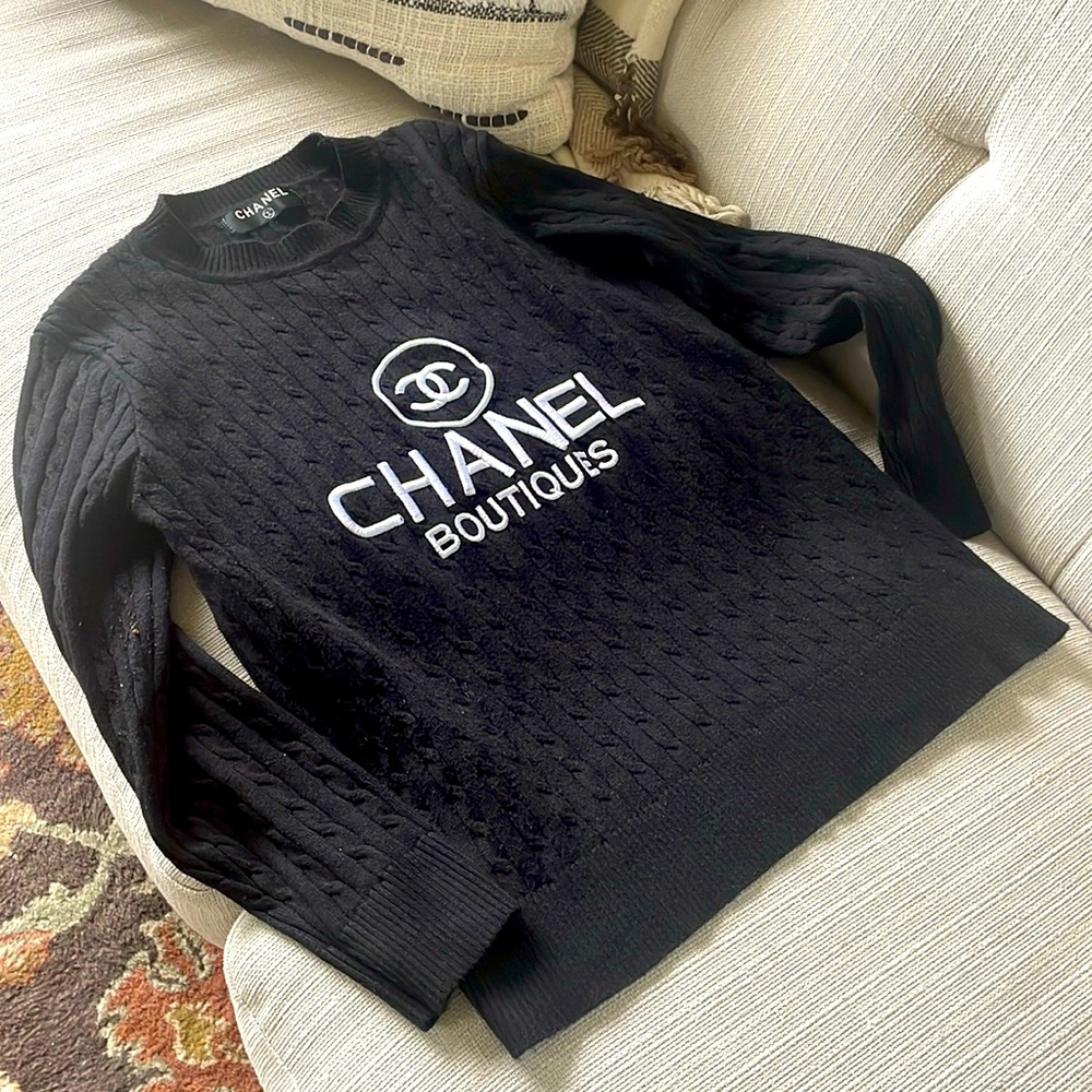 Cableknit Sweater with Chanel Boutiques